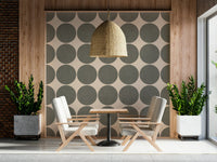 Grained Olive Jumbo Circle Dots Wall Mural peel and stick wallpaper