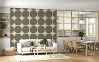 Reticulated Taupe Poka Dot Wall Mural wallpaper for walls