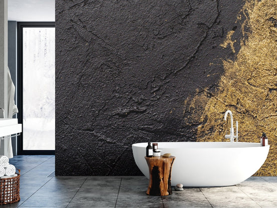 Textured Dual Tone Gold Wallpaper Mural - Giffywalls Concrete-08