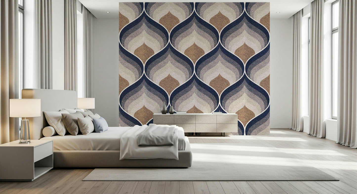 A contemplative gentle design wallpaper mural for a feature wall.
