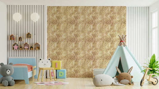 Close-up of gold zebra pattern texture


