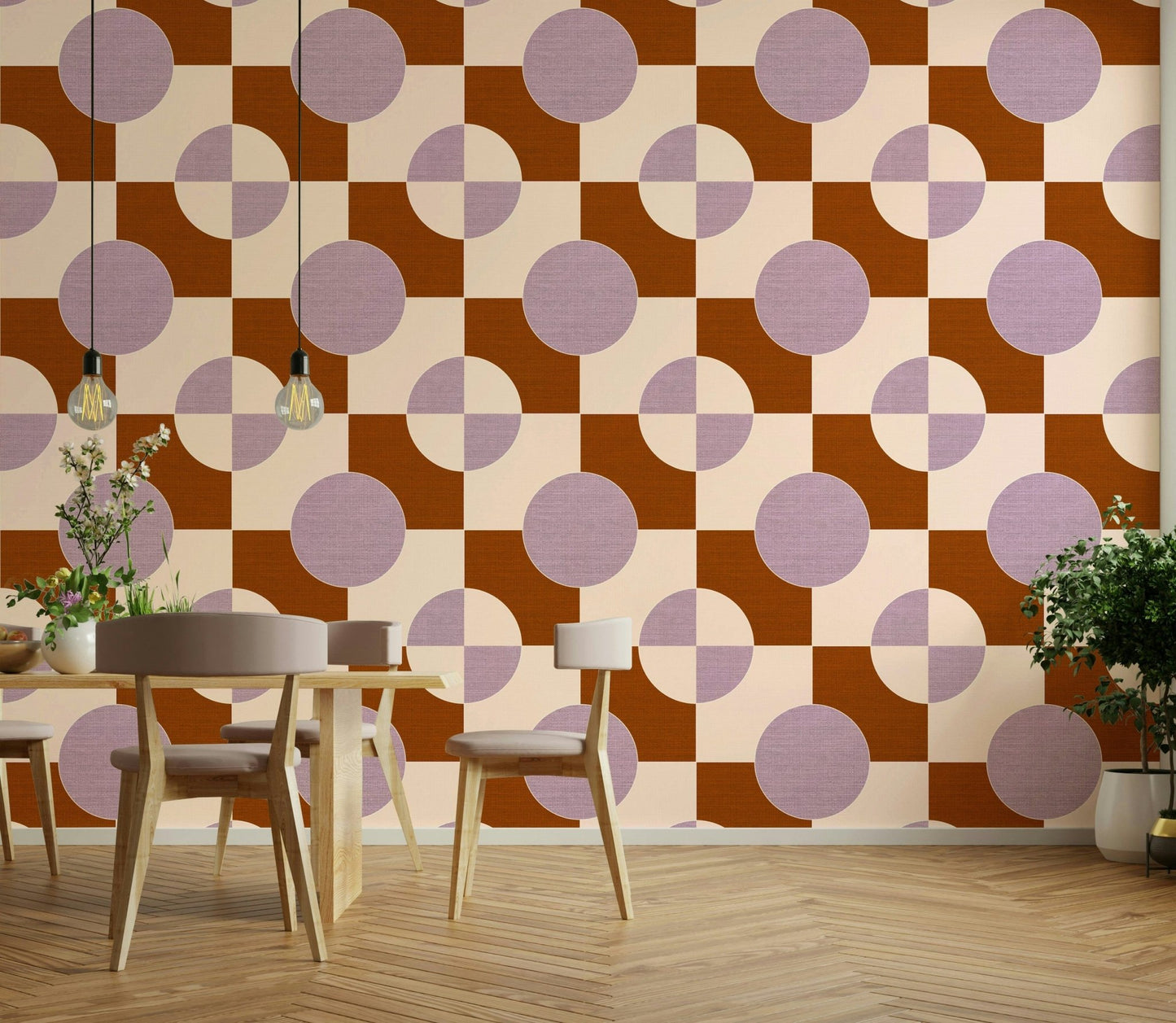 Woven texture with circular design

