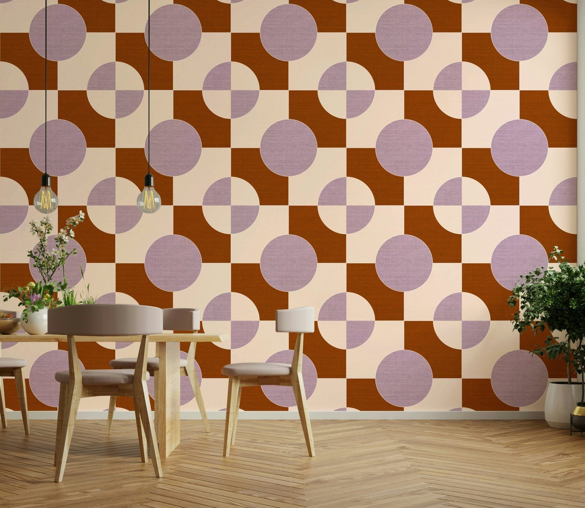 Woven texture with circular design

