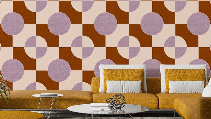 Abstract fabric-texture wall print

