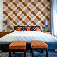 Brown and lavender geometric mural

