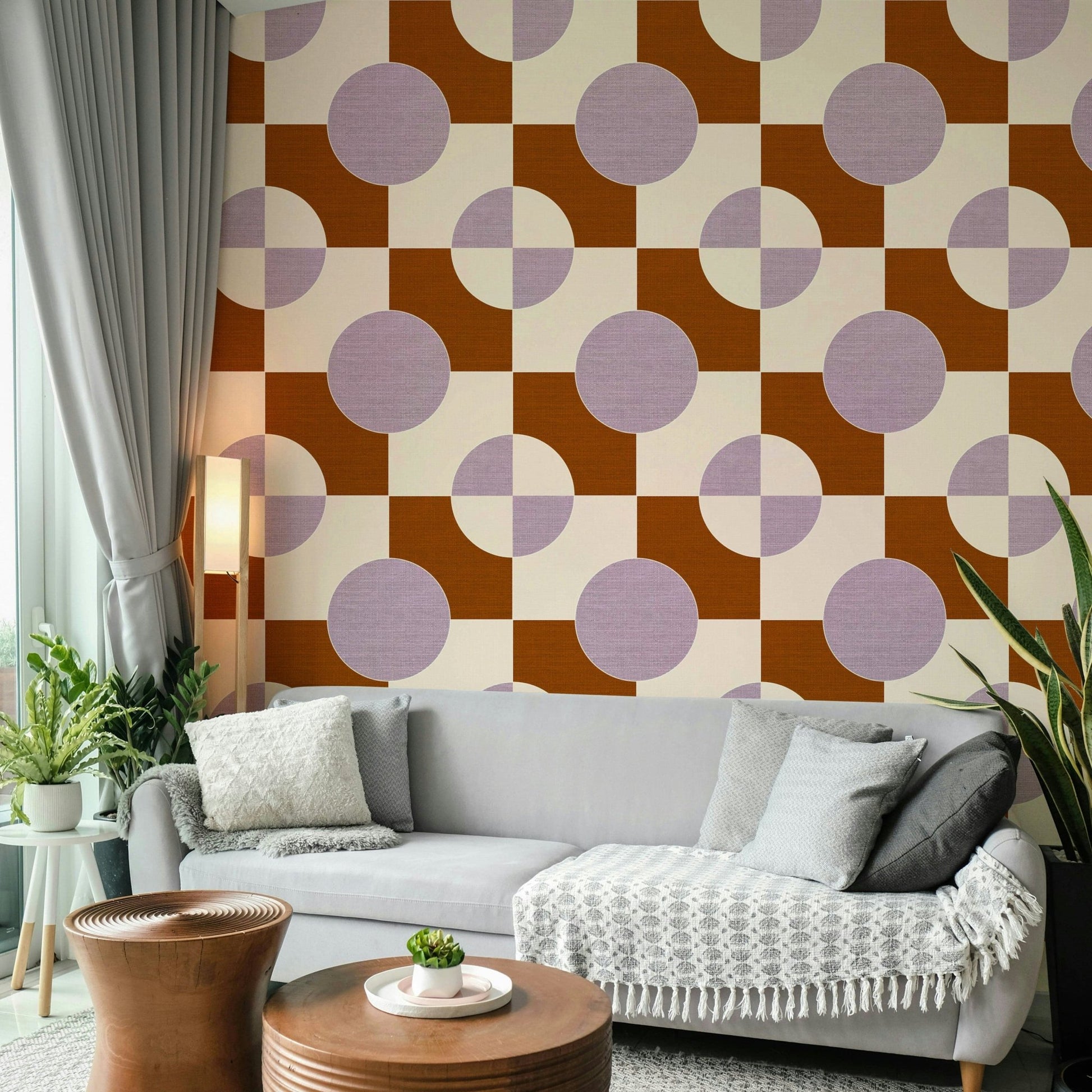 Modern circle block textile design

