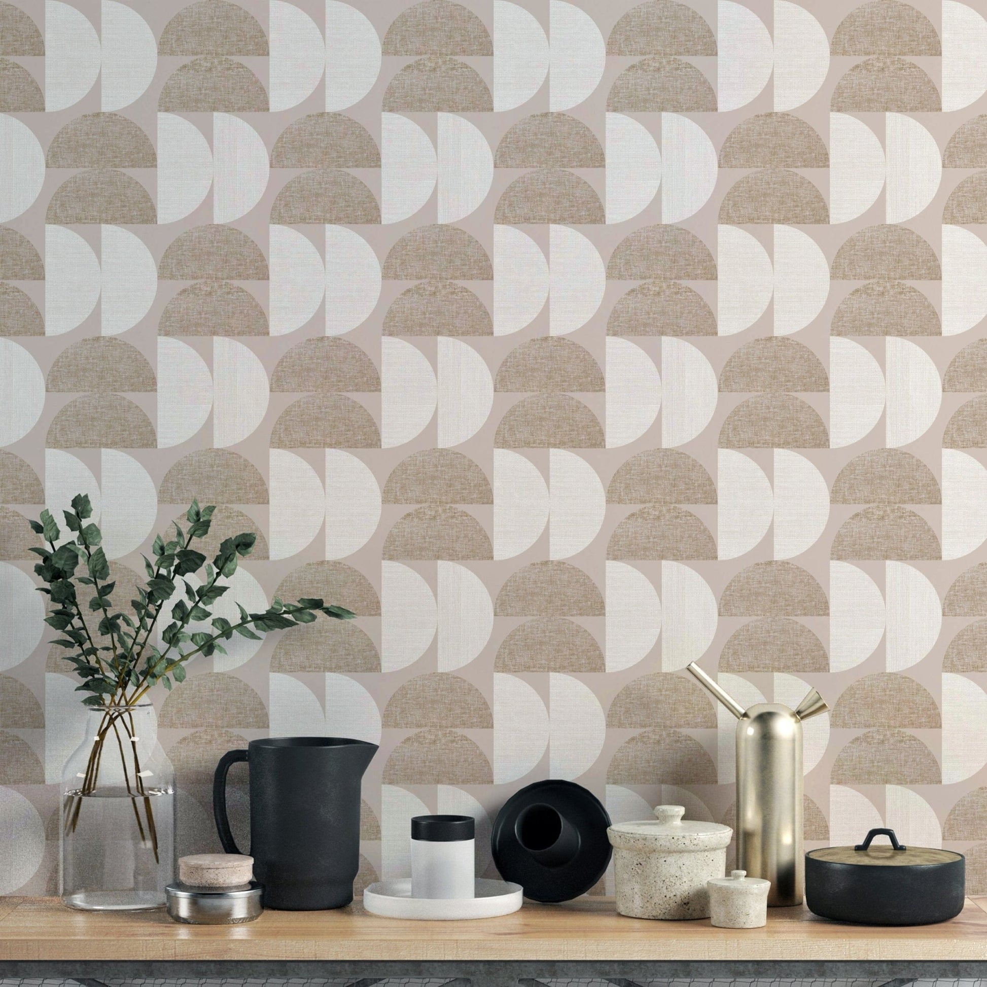 Elegant earthy tones geometric wallpaper pattern


