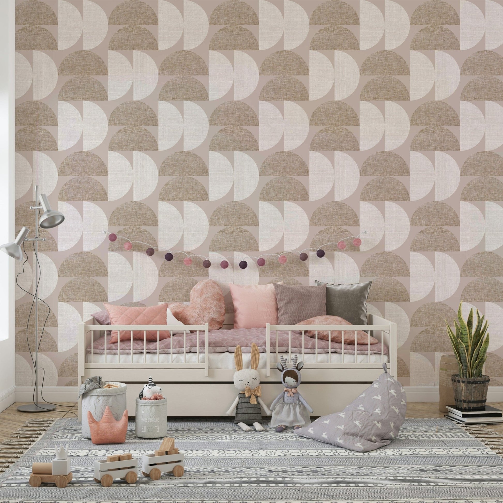 Beige geometric pattern textured wallpaper for walls

