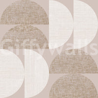 Textured half-circle pattern wallpaper in beige tones

