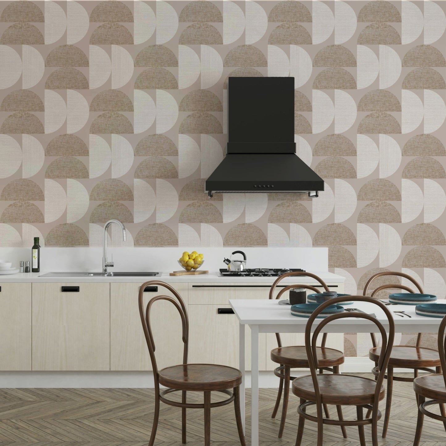 Neutral geometric texture wallpaper for home interiors

