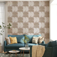 Soft hues with geometric shapes wallpaper design

