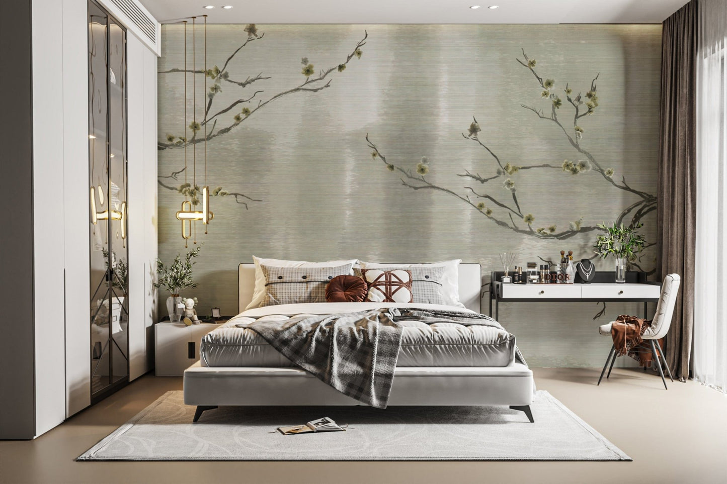 Abstract floral wallpaper with texture
