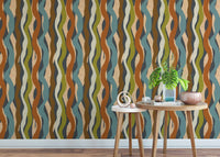 Bring texture to your walls with Textured Organic Stripe Waves Wallpaper
