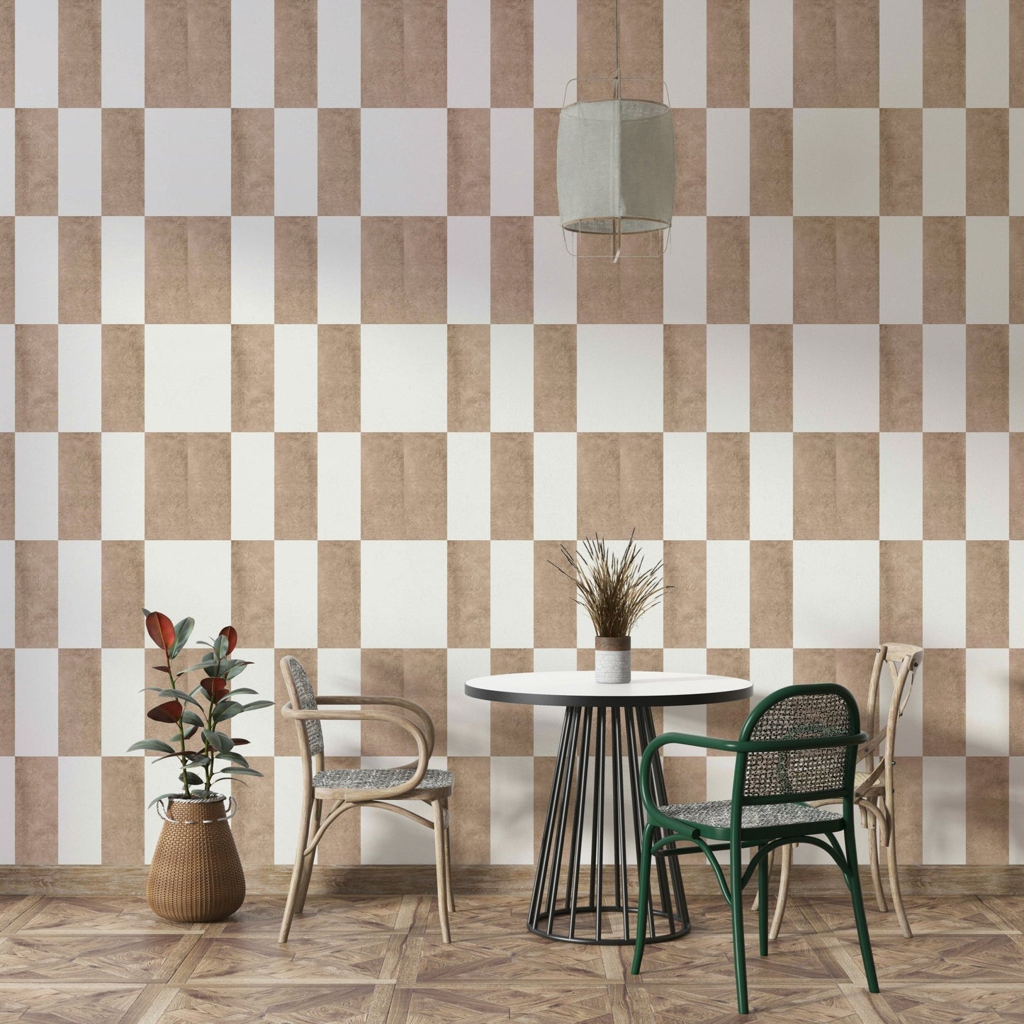 Neutral taupe and cream wall print

