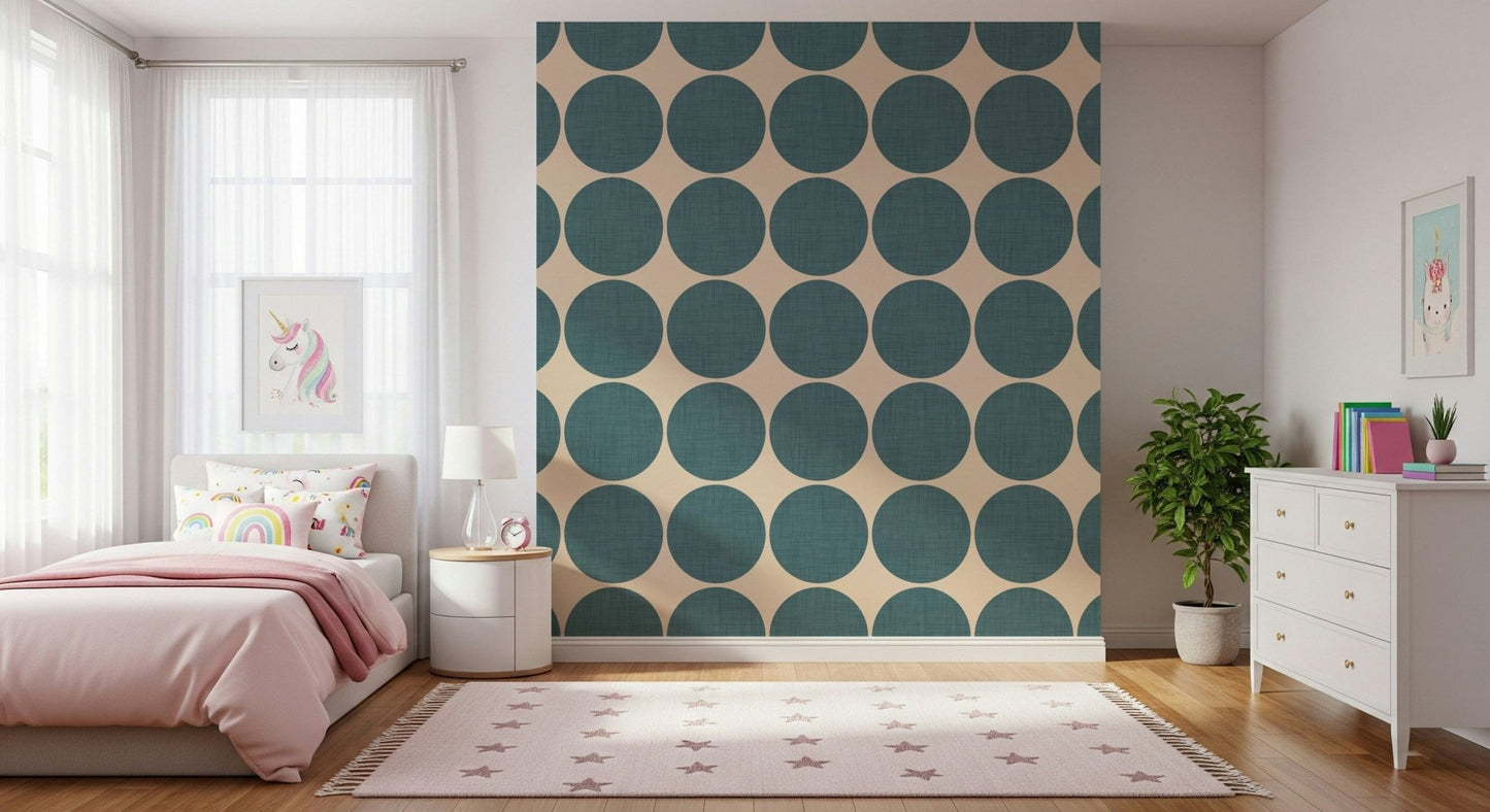 Textured Teal Arcs Wallpaper features an odd, graphic pattern.