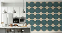 Textured Teal Arcs Wallpaper is an intriguing wall covering.