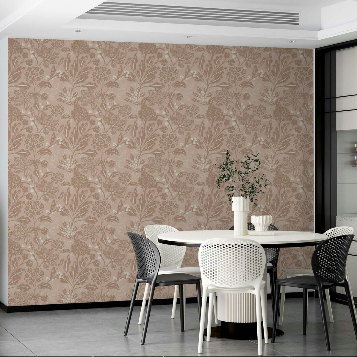 Textured wall mural with blooms, GD970