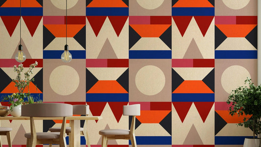 Repeating geometric shapes with surface detail

