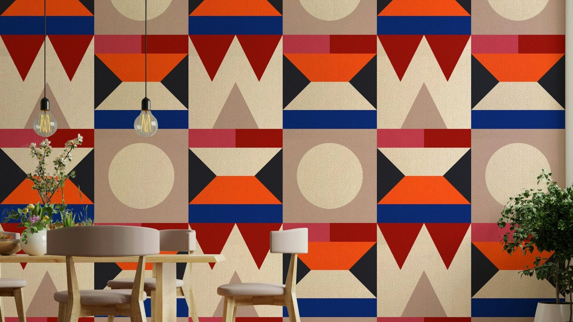 Repeating geometric shapes with surface detail

