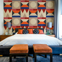 Geometric triangle pattern wallpaper with texture

