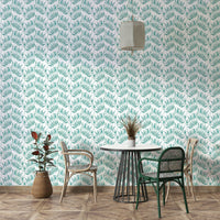 Textured watercolor palm leaf wallpaper detail

