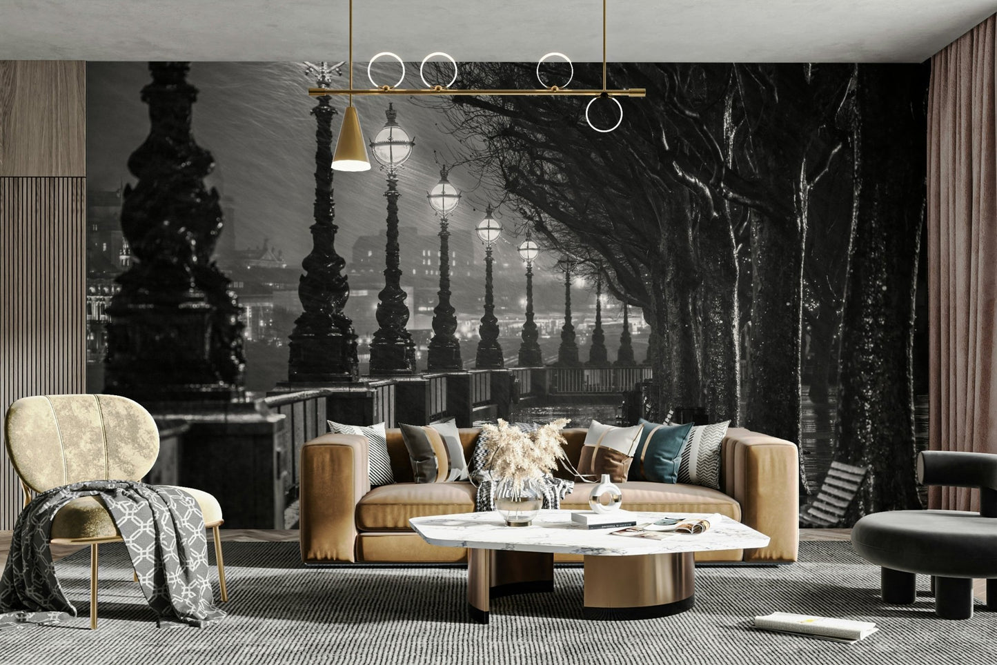 The lighting is bright and casts long reflections.

