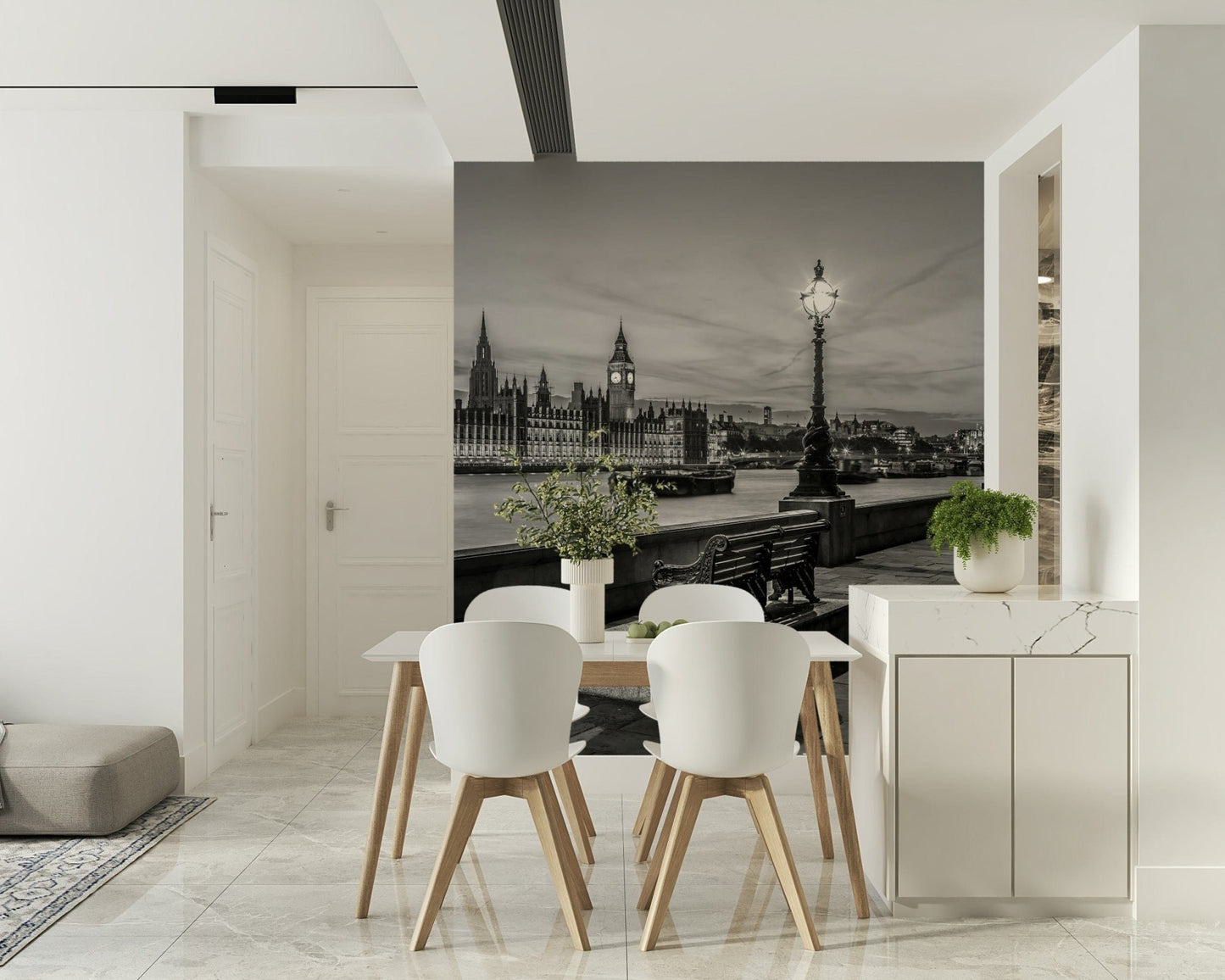 Black and white Big Ben scenery, a gorgeous architectural wallpaper.