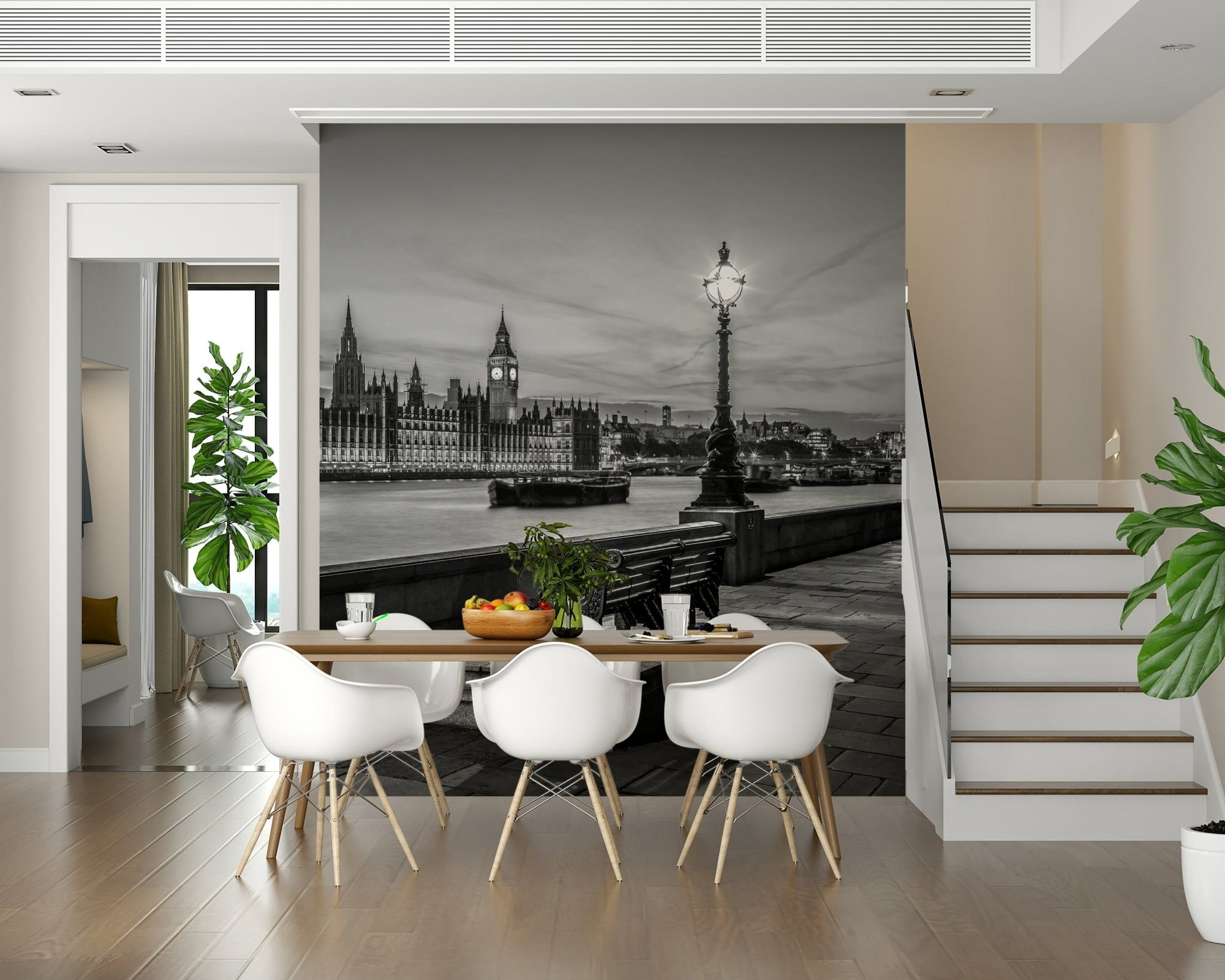 Majestic city vista wallpaper, Westminster view, classic river bank., GD6873