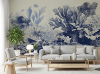 Antique style goldfish swimming in blue ink., GD8428