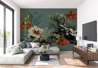 The Aquarium Antique Paper mural for a vintage study.