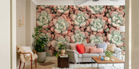 Watercolor succulent wall design for homes

