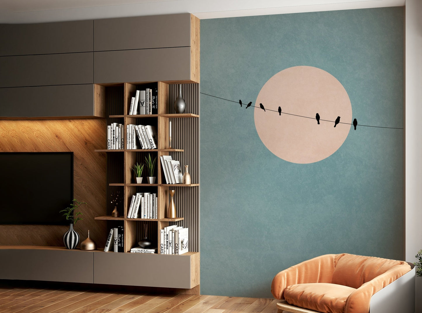 Colors are typically calming and natural, such as gentle blues, grays, or earth tones.
