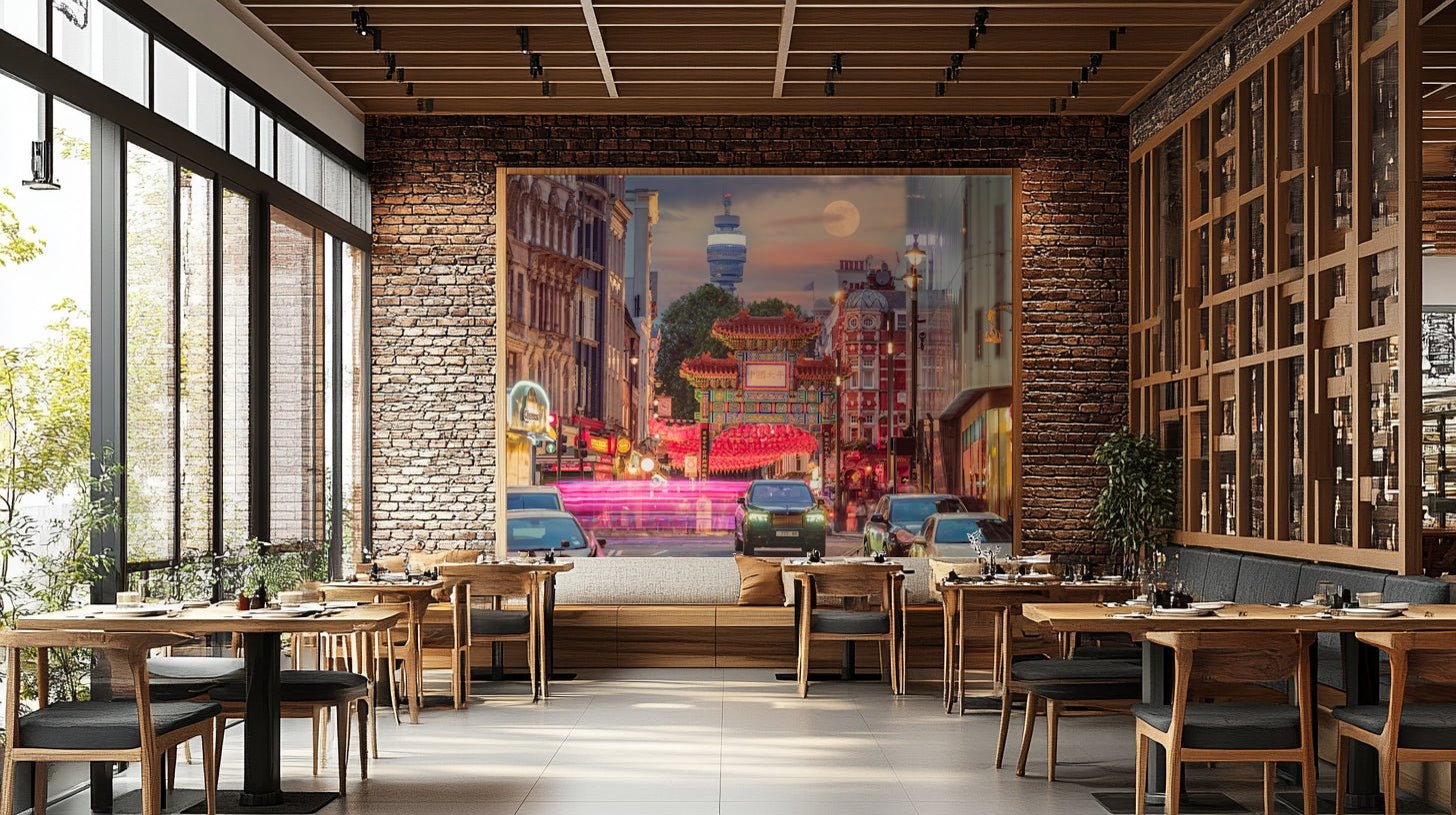 The Boss at Chinatown Wall Mural with colorful archway and city streets, GD2670