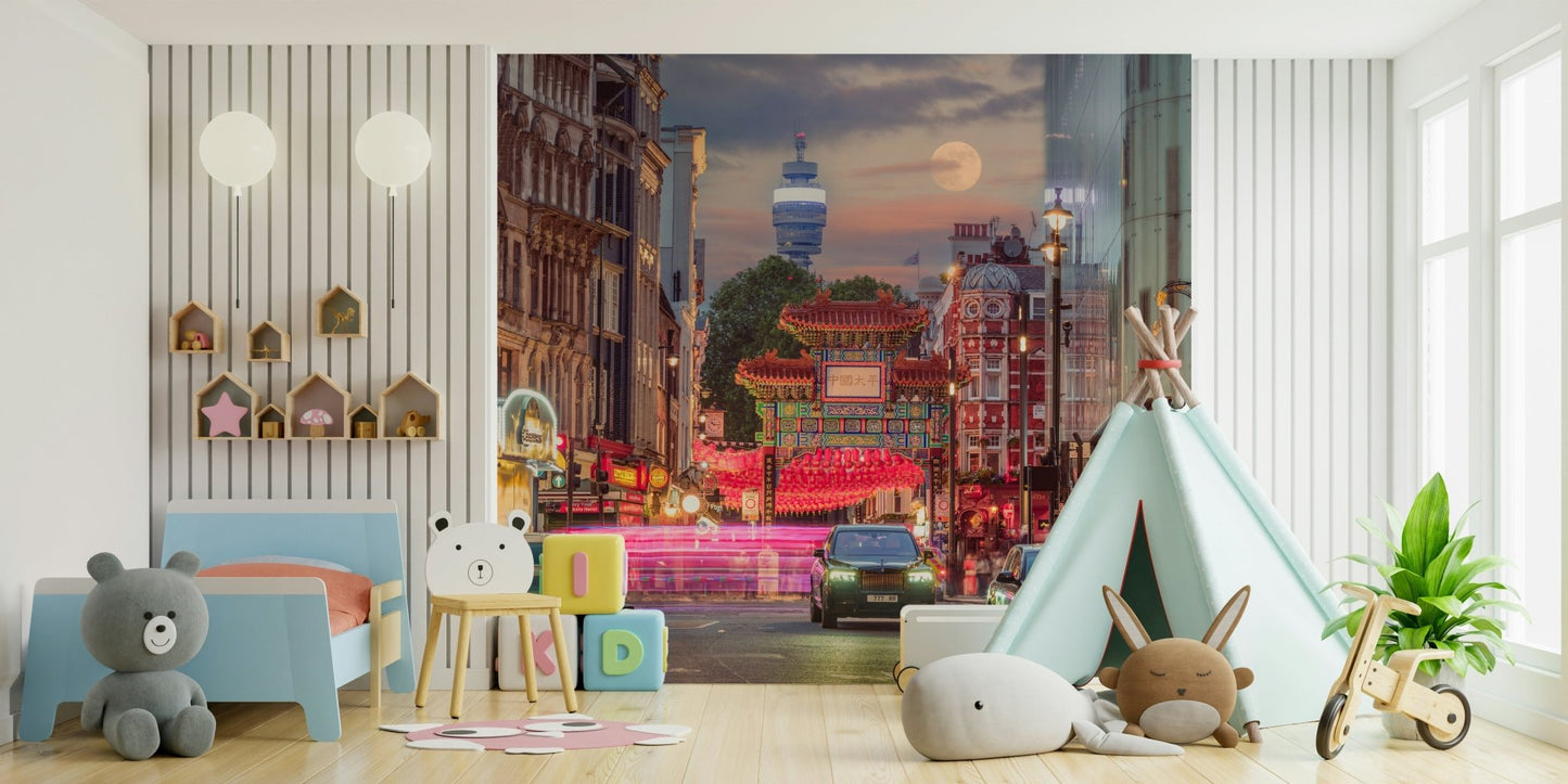 Urban scene with bustling cars and vibrant street lights, GD2670