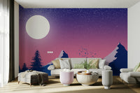 Snowy mountain wallpaper in winter tones

