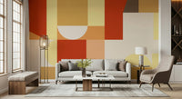 Stylish dining area showcasing The Coming of Coziness Wall Mural.