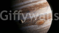 The Dance of Storms Wall Mural showing a giant stormy planet with rich swirling cloud bands