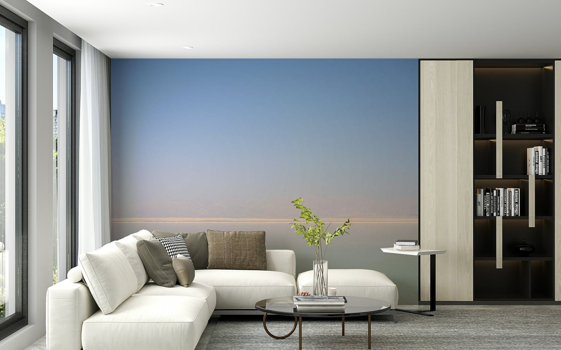 A beautiful Dead Sea salt wallpaper mural landscape., GD4698