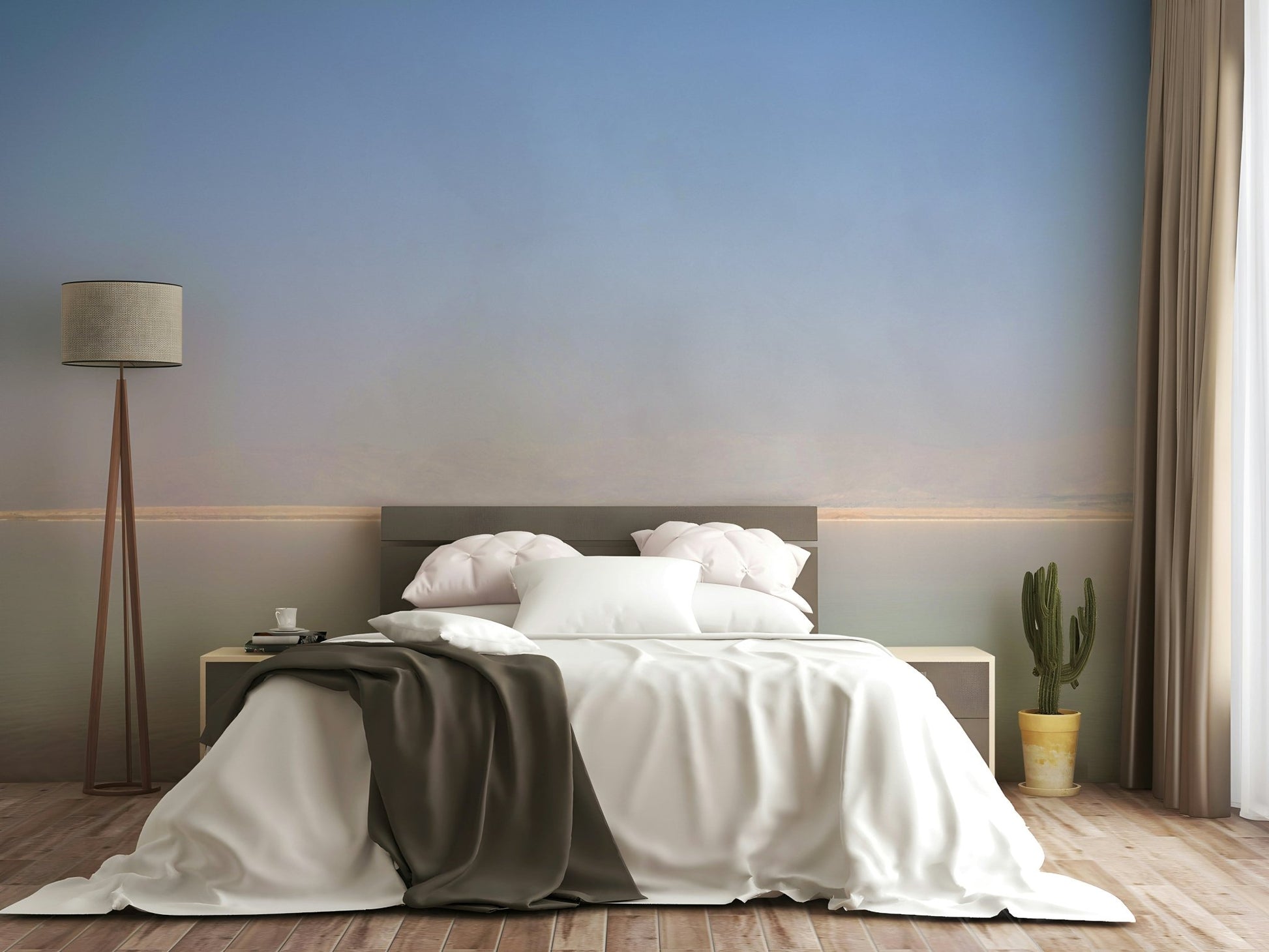 A calming Dead Sea design wallpaper mural that defines a space., GD4698