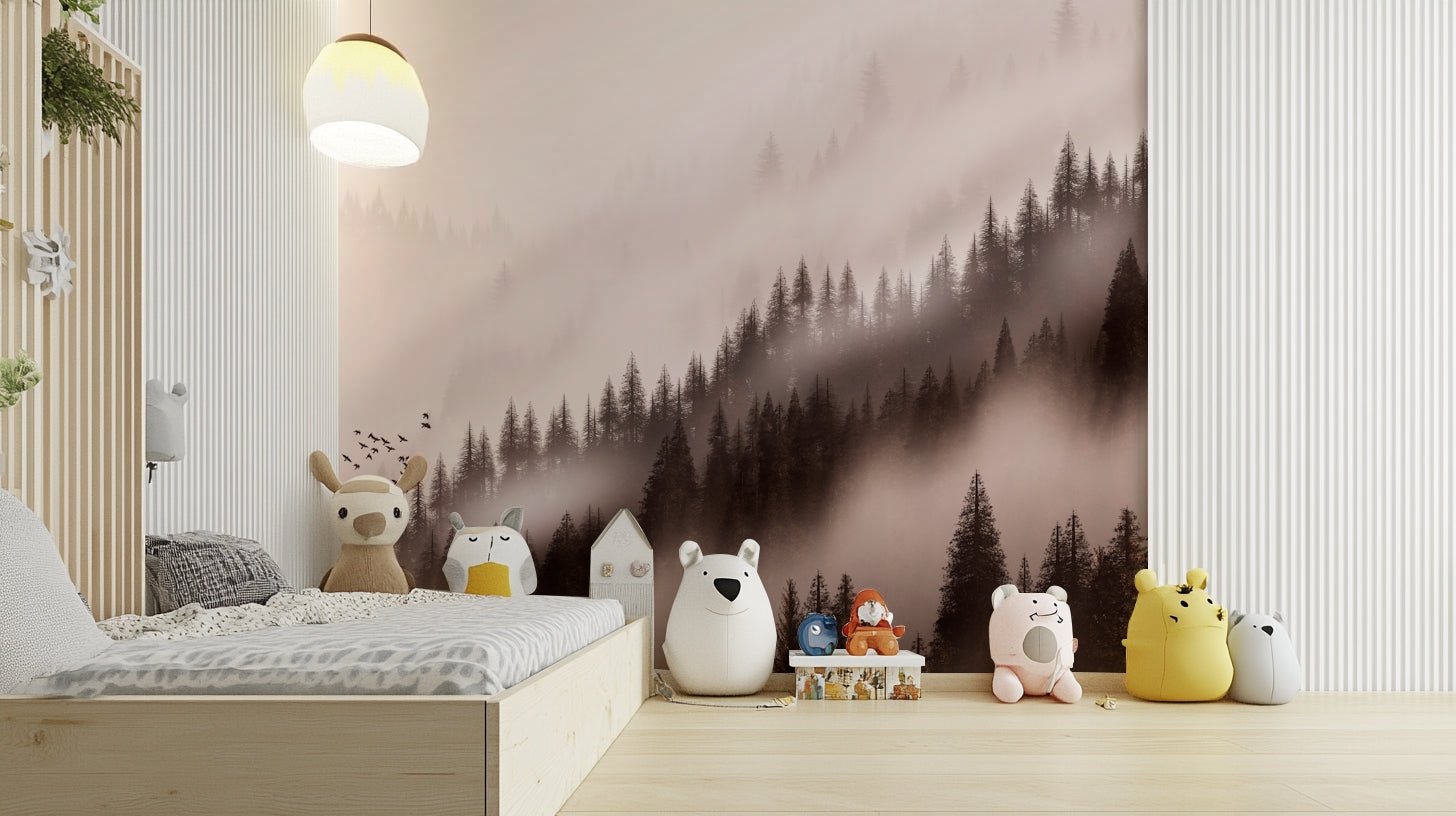 Moody valley wall mural in sepia tones GD091