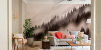 Sepia-toned enchanted forest wallpaper GD091