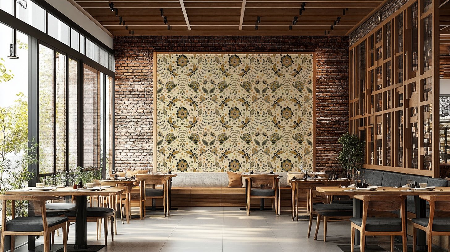 Luxury wallpaper featuring gilded moths and botanical details.

