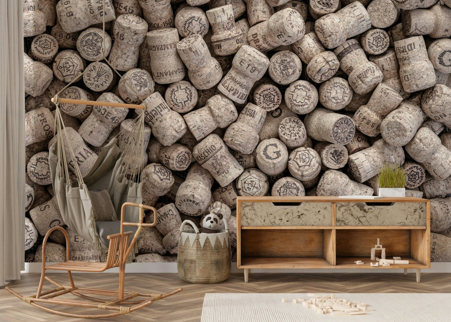 Subtle variations in texture on corks.

