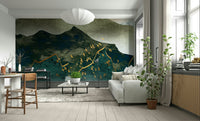 Nature hills with gold sun wallpaper GD096