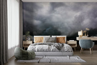 A graceful natural valley wall mural in cool, natural tones., GD4777