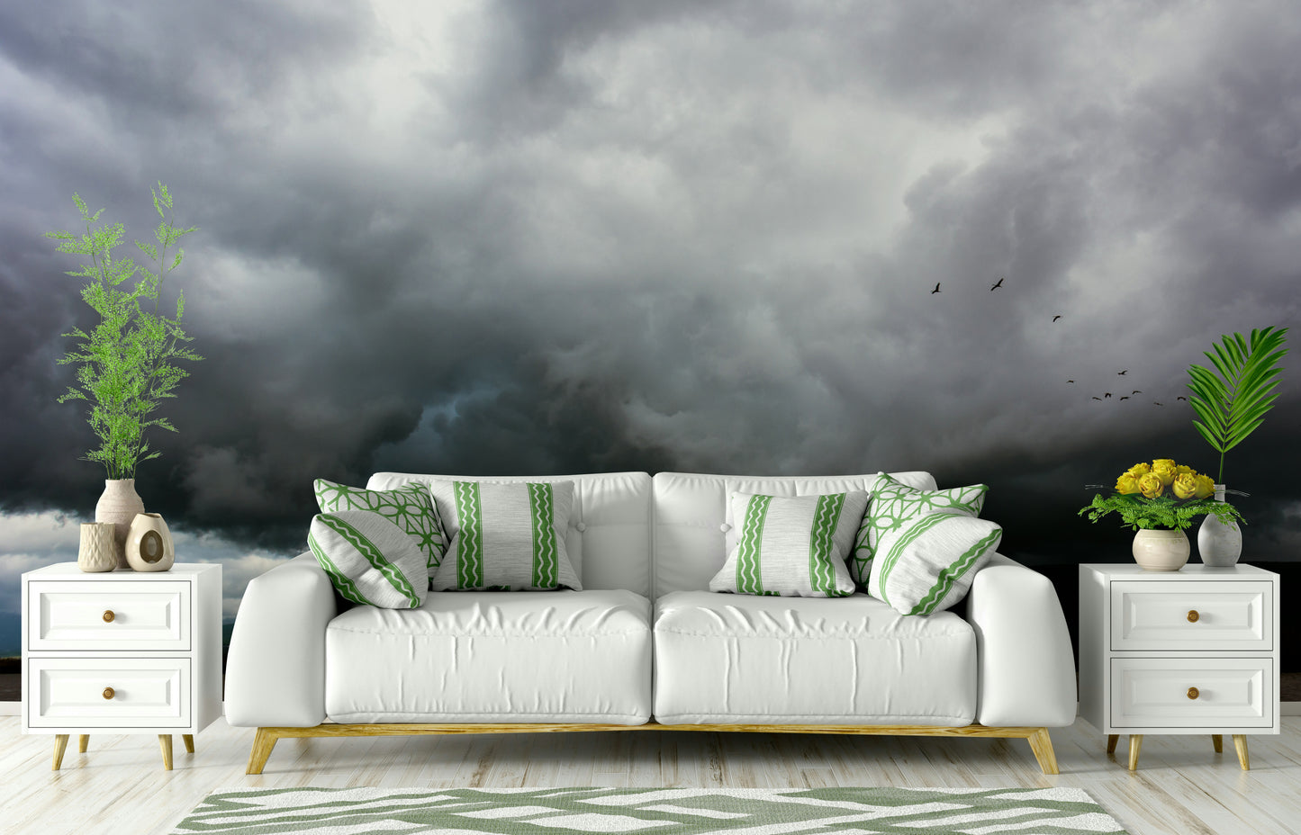 A contemplative lush field wallpaper mural for a feature wall.

