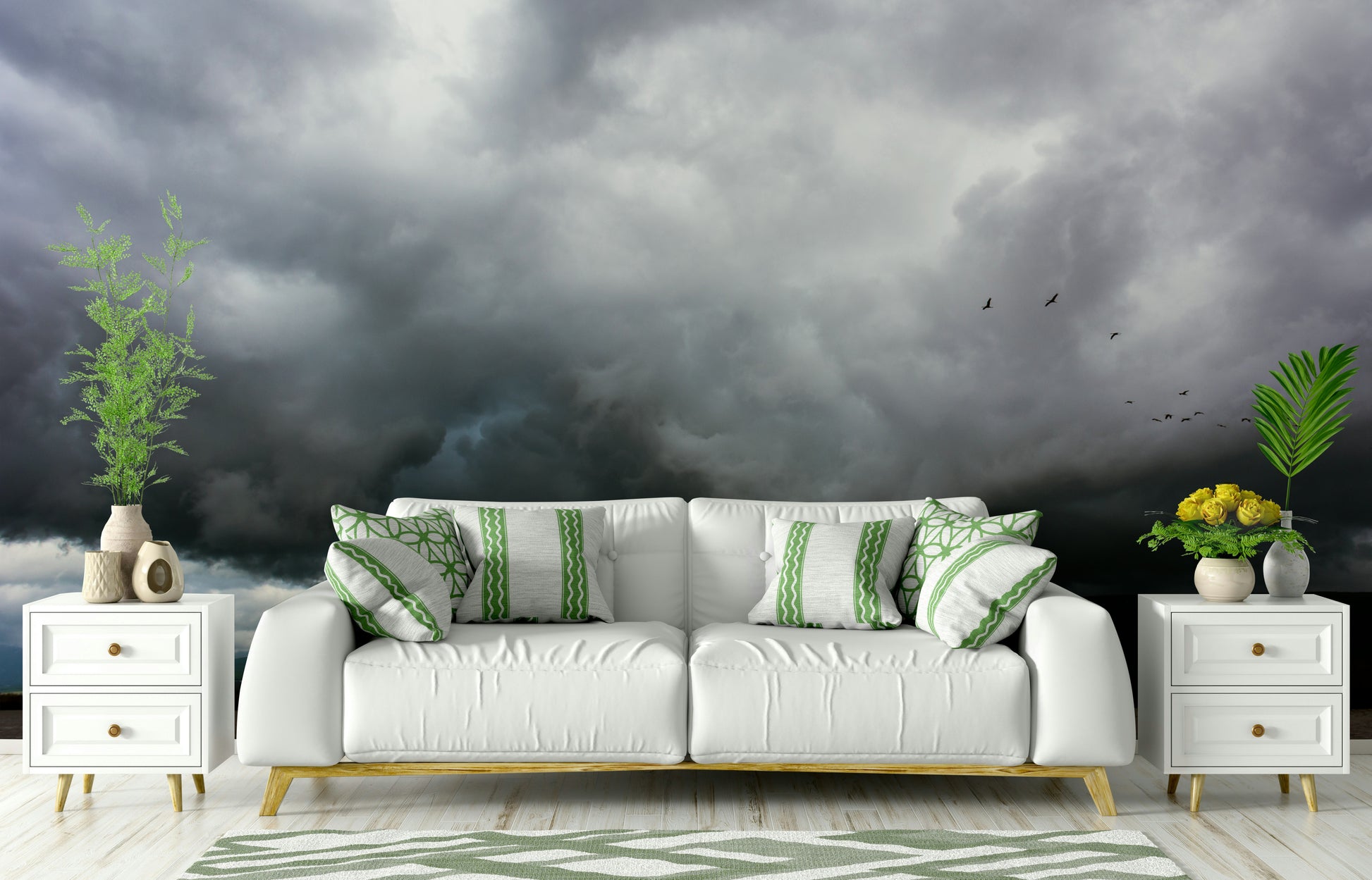 A contemplative lush field wallpaper mural for a feature wall.

