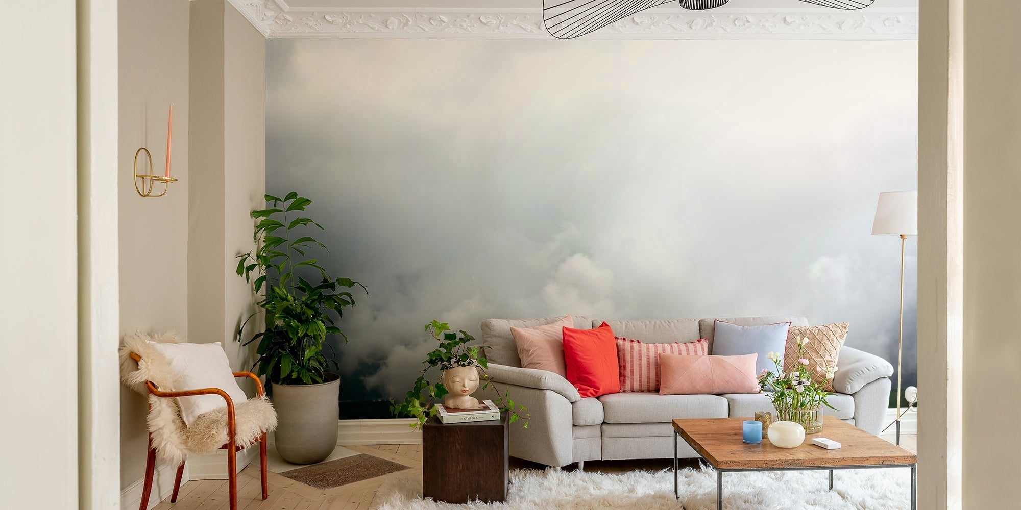 A beautiful Hula Valley wallpaper mural of a lush landscape., GD4776