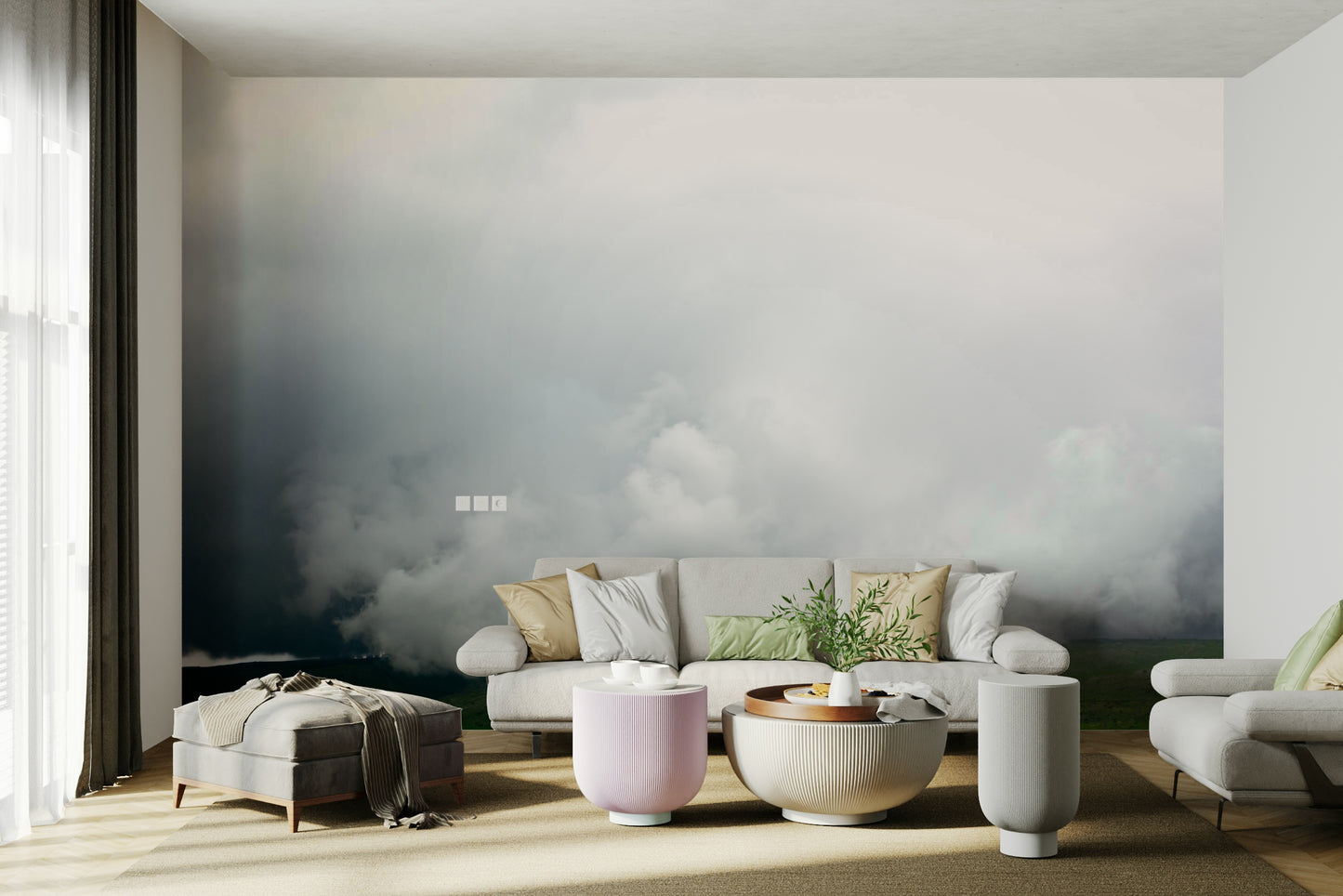 A beautiful wide-angle wall mural of the valley.

