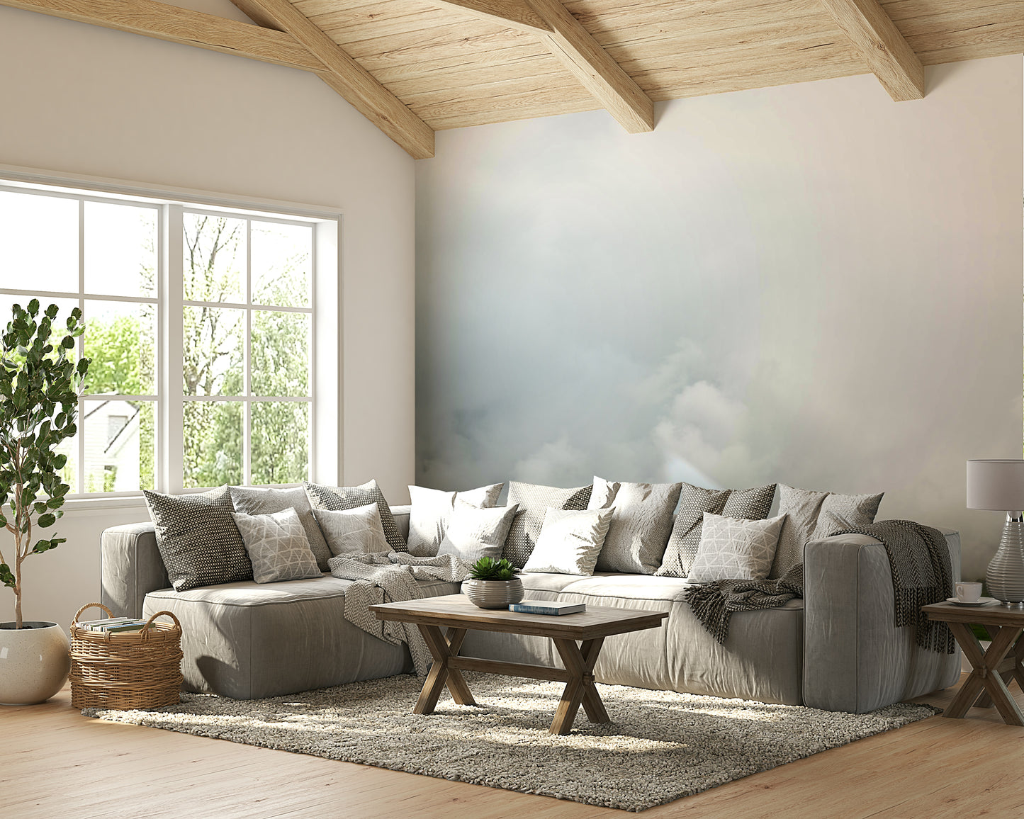 A tranquil scenic valley wall mural for your decor.

